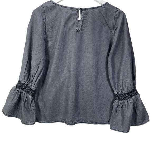 Gap Smocked Trumpet Sleeve Blouse in TENCEL boho top - Picture 3 of 8